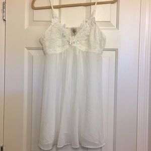 In Bloom white chemise with light blue detail